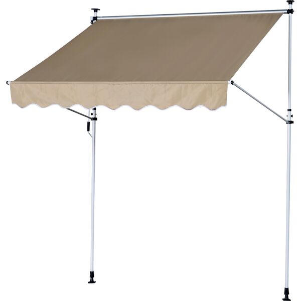 vivagarden 840183cg tenda da sole da esterno a bracci avvolgibile 300x150 cm per porta colore beige - 840183cg