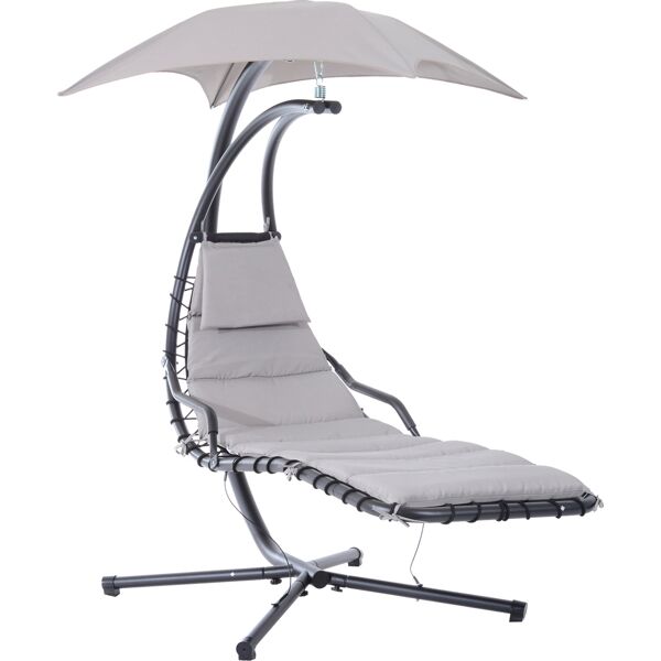 vivagarden 84a04dgy lettino sdraio sospeso relax chaise longue di lusso con tettuccio grigio - 84a04dgy