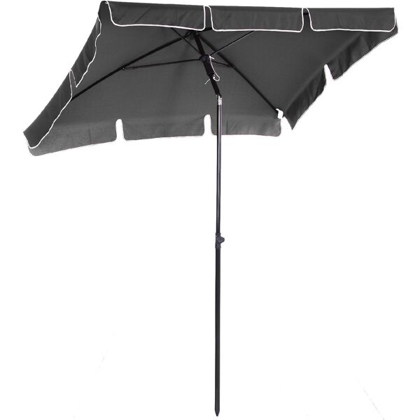 vivagarden 84d016gy ombrellone da giardino rettangolare 2x1.3 mt in alluminio telo in poliestere colore grigio scuro - 84d016gy