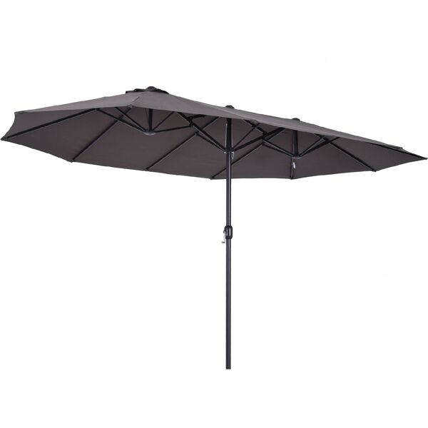 vivagarden 84d030v01gy ombrellone da giardino 4.6x2.7 mt in acciaio telo in poliestere colore grigio - 84d030v01gy