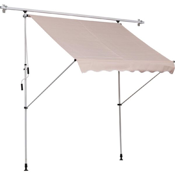 vivagarden d451d2c2 tenda da sole da esterno a bracci avvolgibile 200x150 cm per porta colore beige - d451d2c2