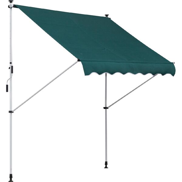 vivagarden d451d2gn tenda da sole da esterno a bracci avvolgibile 200x150 cm per porta colore verde - d451d2gn