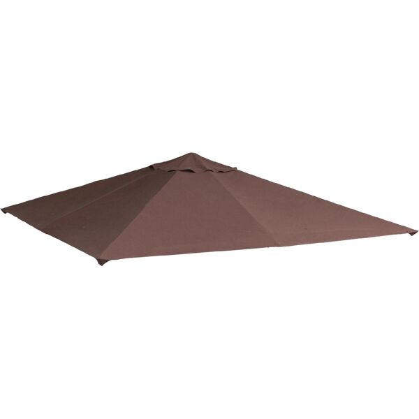 vivagarden d4c141cf copertura gazebo 3x3 mt top impermeabile in poliestere colore caffè - d4c141cf