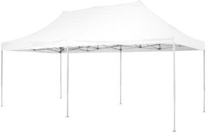 amicasa f005 gazebo giardino pieghevole 6x3 mt richiudibile in ferro gambe telescopiche altezza massima 320 cm colore bianco - f005