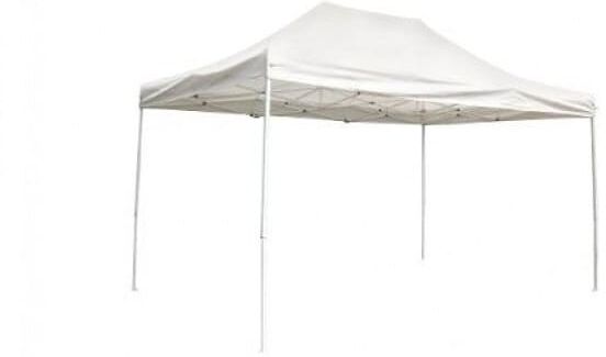 amicasa f006 gazebo giardino pieghevole 3x4.5 mt richiudibile in ferro copertura top in pvc 250 gr colore bianco - f006