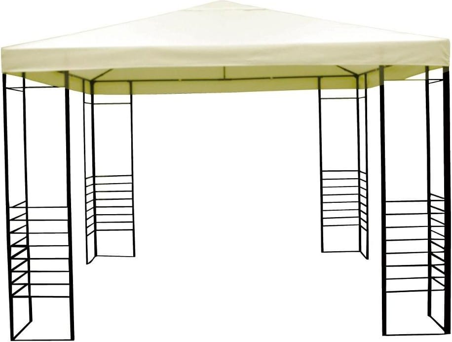 amicasa gazebo ferro 3x3 m gazebo giardino 3x3 mt in ferro copertura top in pvc - nizza