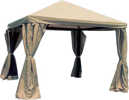 amicasa gazebo milano g2 gazebo giardino 3x3 mt in alluminio con teli laterali copertura top ecrù - milano g2