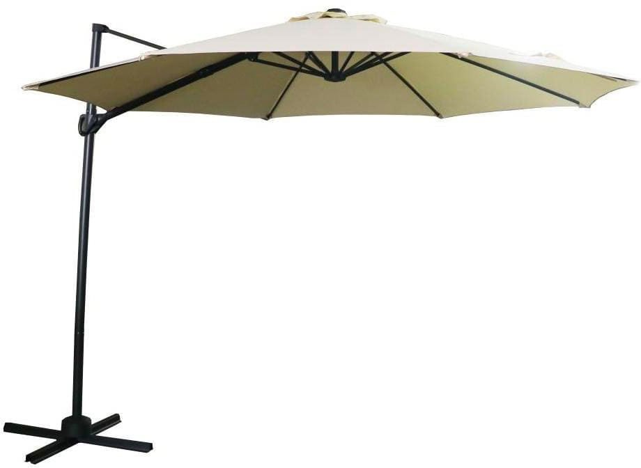 amicasa lipari outlet - ombrellone braccio da giardino decentrato Ø 3 metri con top colore ecrù - lipari