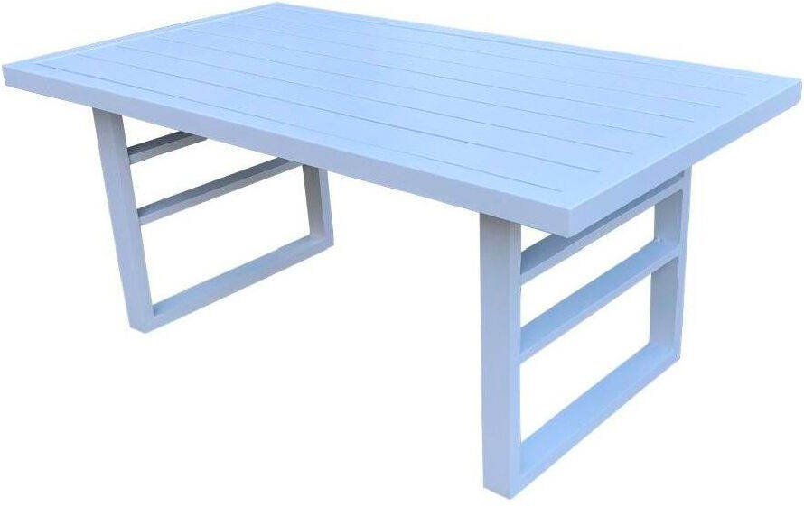 amicasa loren tavolino da giardino esterno rettangolare in plastica 95x55 cm colore bianco - loren