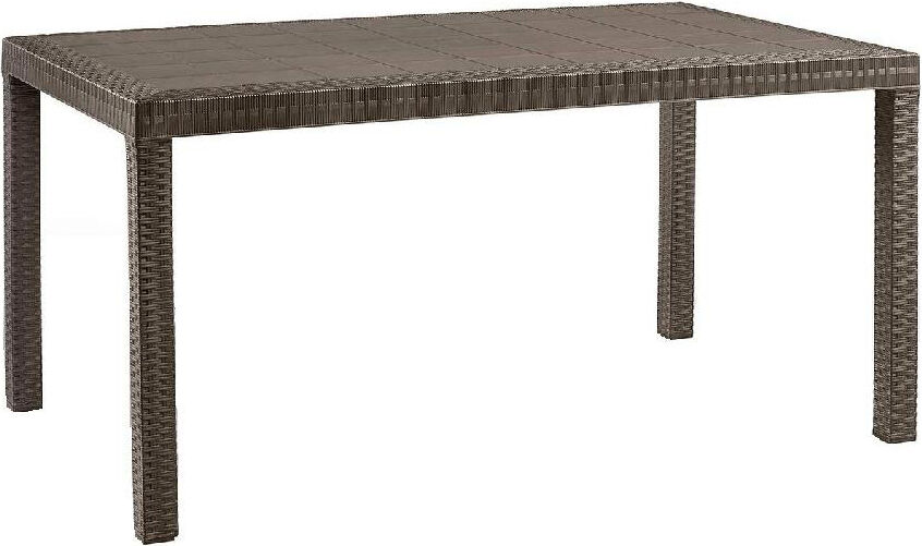 bica houston tavolo da giardino rettangolare in polyrattan 150x90x74h cm colore marrone - lima