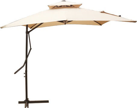 brixo pushup2525 ombrellone da giardino 2.5x2.5 mt in acciaio telo in poliestere colore beige - pushup2525