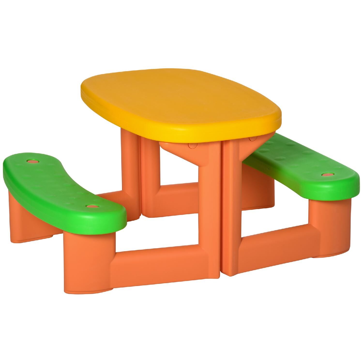 dechome 68312 tavolo da picnic per 2 bambini di 3-6 anni con 2 panche per esterno e interno multicolore - 68312