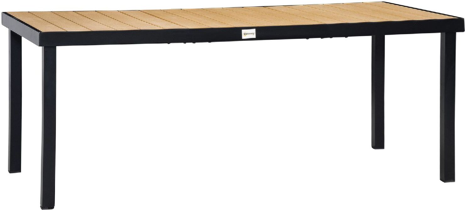 dechome 915nd84b tavolo da giardino rettangolare in alluminio in polipropilene ad effetto doghe 190x90x74h cm colore nero - 915nd84b