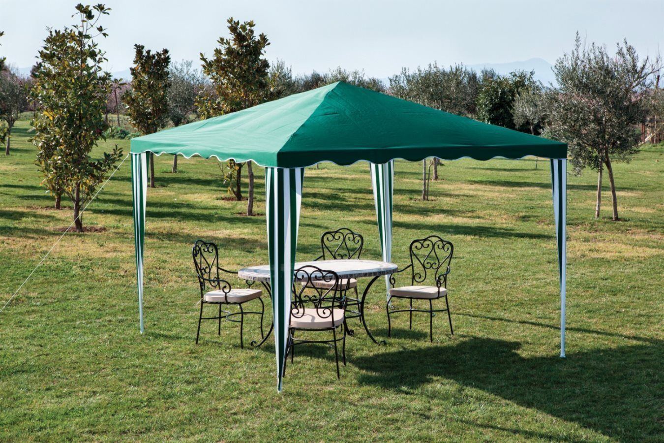 giardini del re gazebo 3x3 verde gazebo giardino 3x3 mt in acciaio con copertura top in poliestere 160 g/mq colore verde