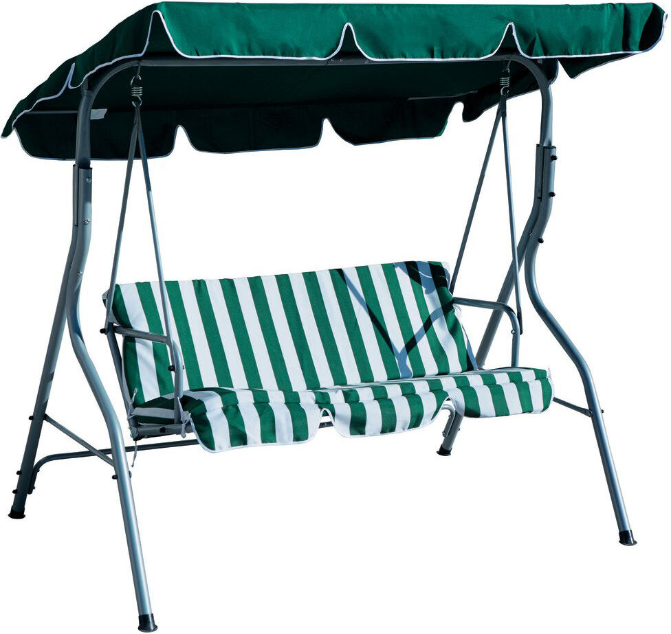 garden friend d953005 dondolo da giardino 3 posti in acciaio 170x113x170h cm colore verde - d953005