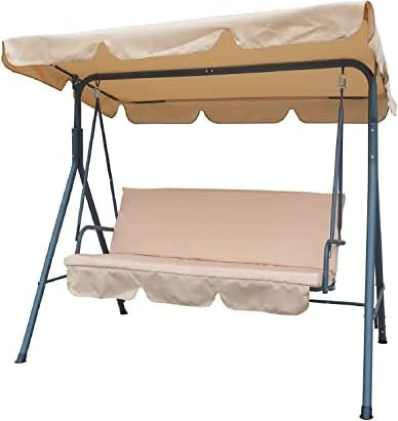 garden friend d953007 dondolo da giardino in acciaio e telo colore beige - d953007