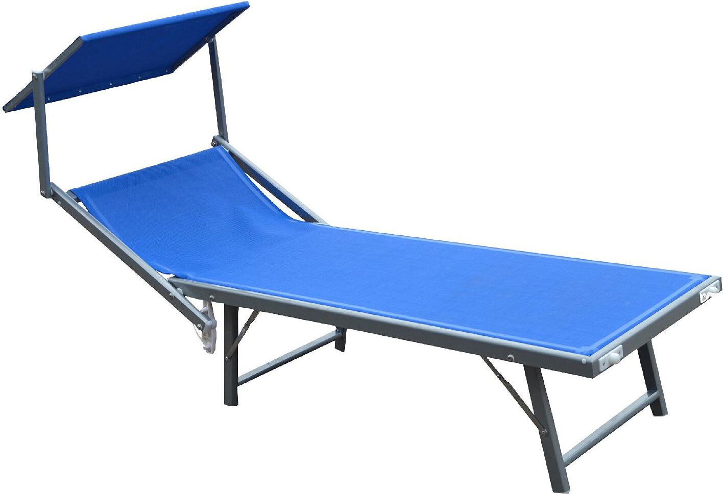 garden friend l1532418 lettino prendisole da giardino in alluminio con parasole 186 x 59 x 36 h cm colore blu - l1532418 ibiza