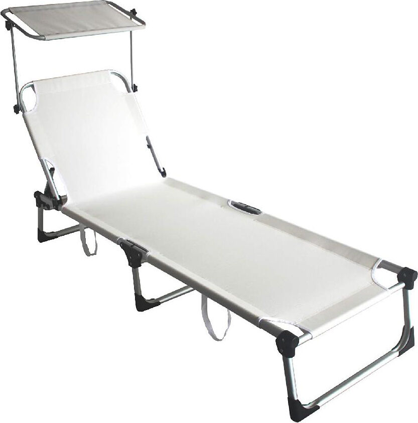 garden friend l1986360 lettino da giardino lettino relax lettino pieghevole con poggiatesta in alluminio 30 x 187 x 57 cm colore bianco - l1986360 mykonos