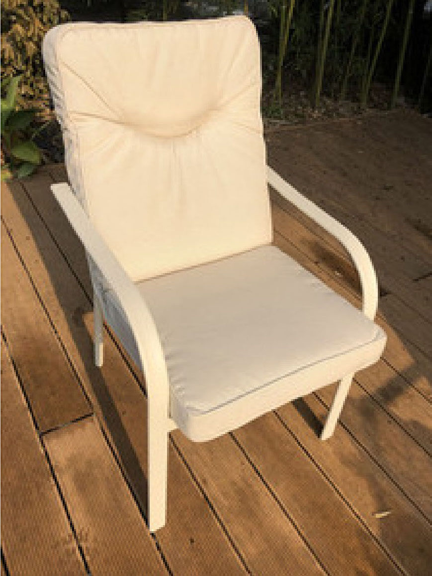 giardini del re 22299 sedie da giardino set 2 pezzi in acciaio con cuscini 67x57x92h cm colore crema ecrù - 22299