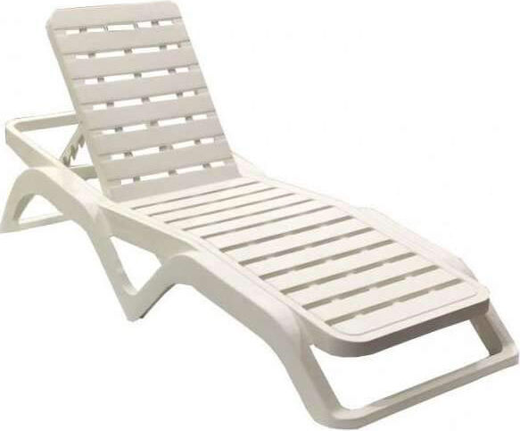 ipae progarden ps230 lettino prendisole da giardino pieghevole in plastica cm 71,4x187x44,5 colore bianco - ps230 scirocco