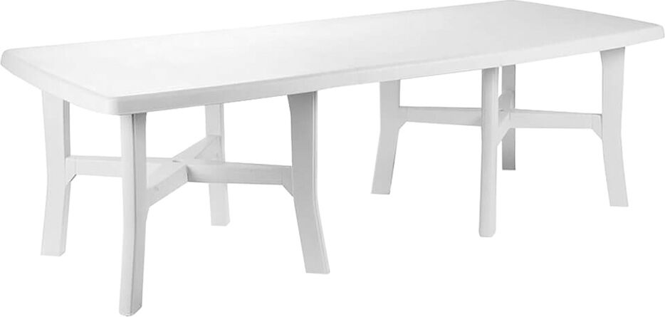 ipae progarden trio plus bianco tavolo allungabile da giardino rettangolare in polipropilene 180/240x100x72h cm colore bianco - trio plus antra