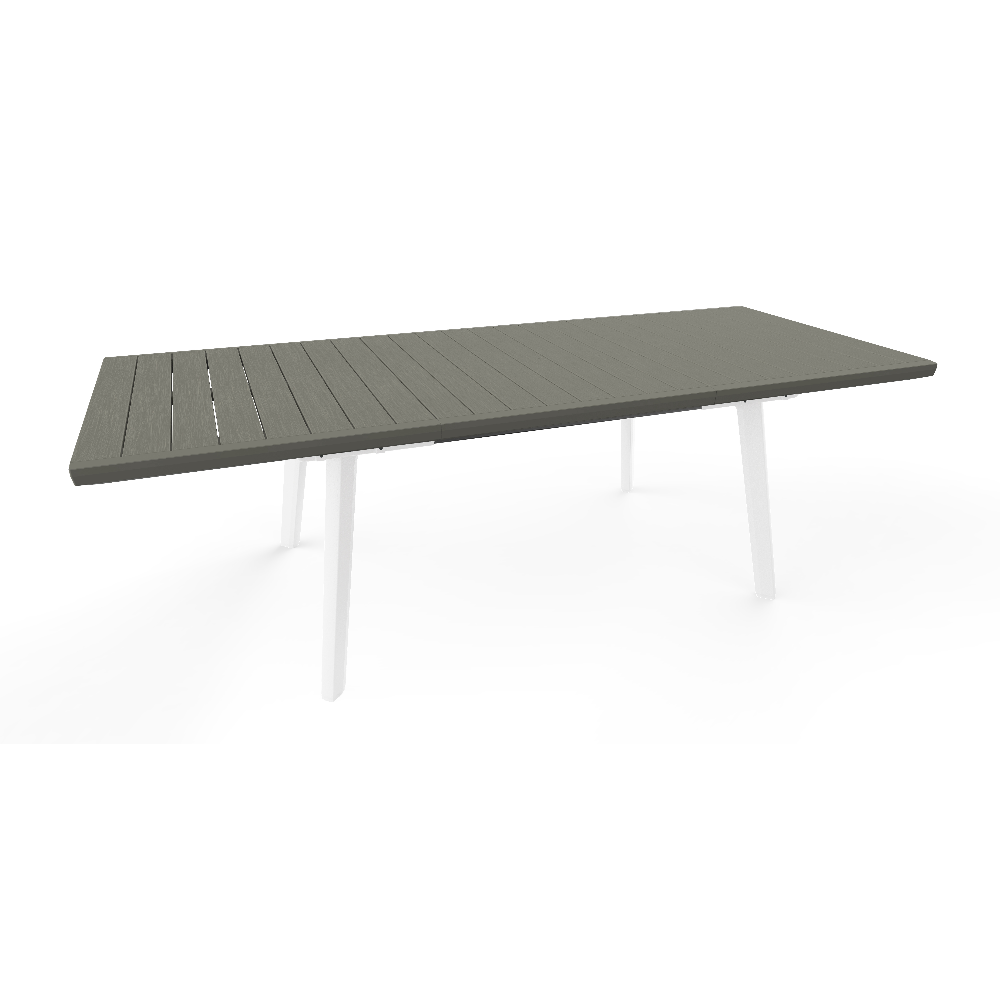 keter harmony tavolo allungabile da giardino rettangolare in resina effetto legno 241/162x100,5x74h cm - harmonyall