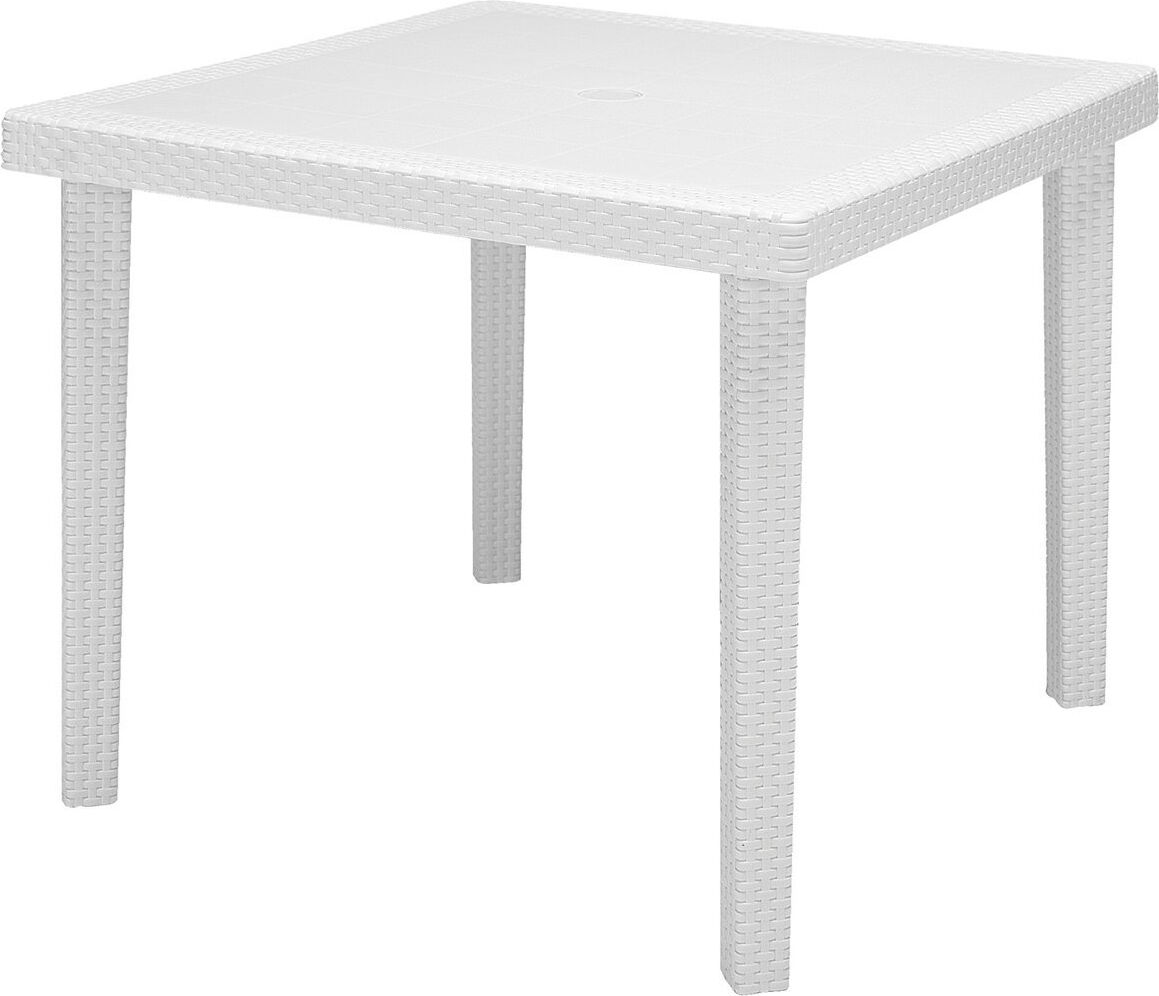 keter quartet tavolo da giardino quadrato 95x95 cm in resina colore bianco - quartet
