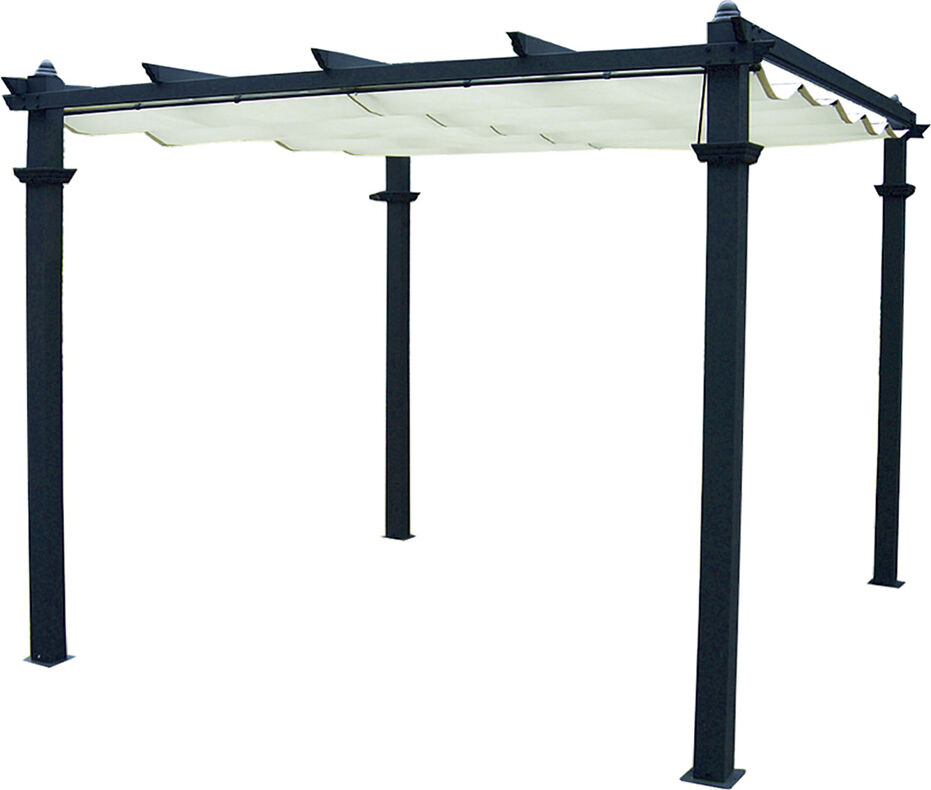 lifeingarden jdg-098-1 gazebo da giardino 3x3 metri copertura top in poliestere struttura in alluminio colore ecrù - jdg-098-1 illinois