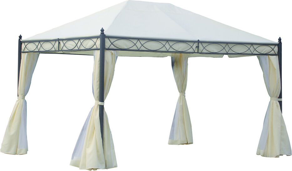 lifeingarden ju-023 gazebo giardino 3x3,6 mt in metallo copertura top in poliestere colore ecrù - ju-023 oregon