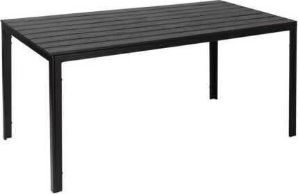 nbrand 44 tavolo da giardino rettangolare in acciaio e polietilene 156x78x74 cm colore nero - metalwood