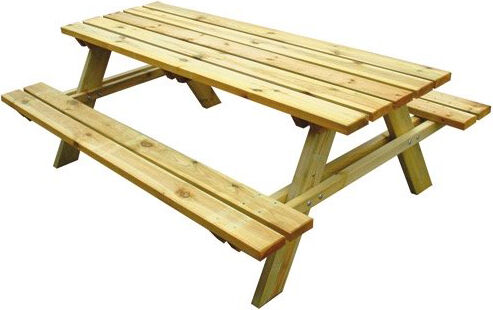 nbrand 52 set birreria tavolo + 2 panche in legno di pino da esterno 200x148x70 cm - impregnatipn
