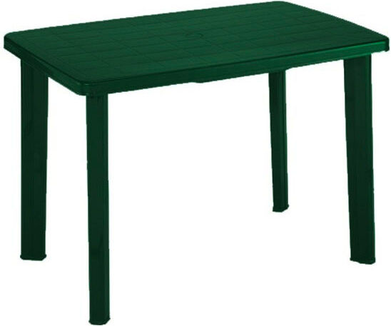 progarden 47880 tavolo da giardino rettangolare in resina con foro per ombrellone 126x76h cm colore verde - 47880 velo