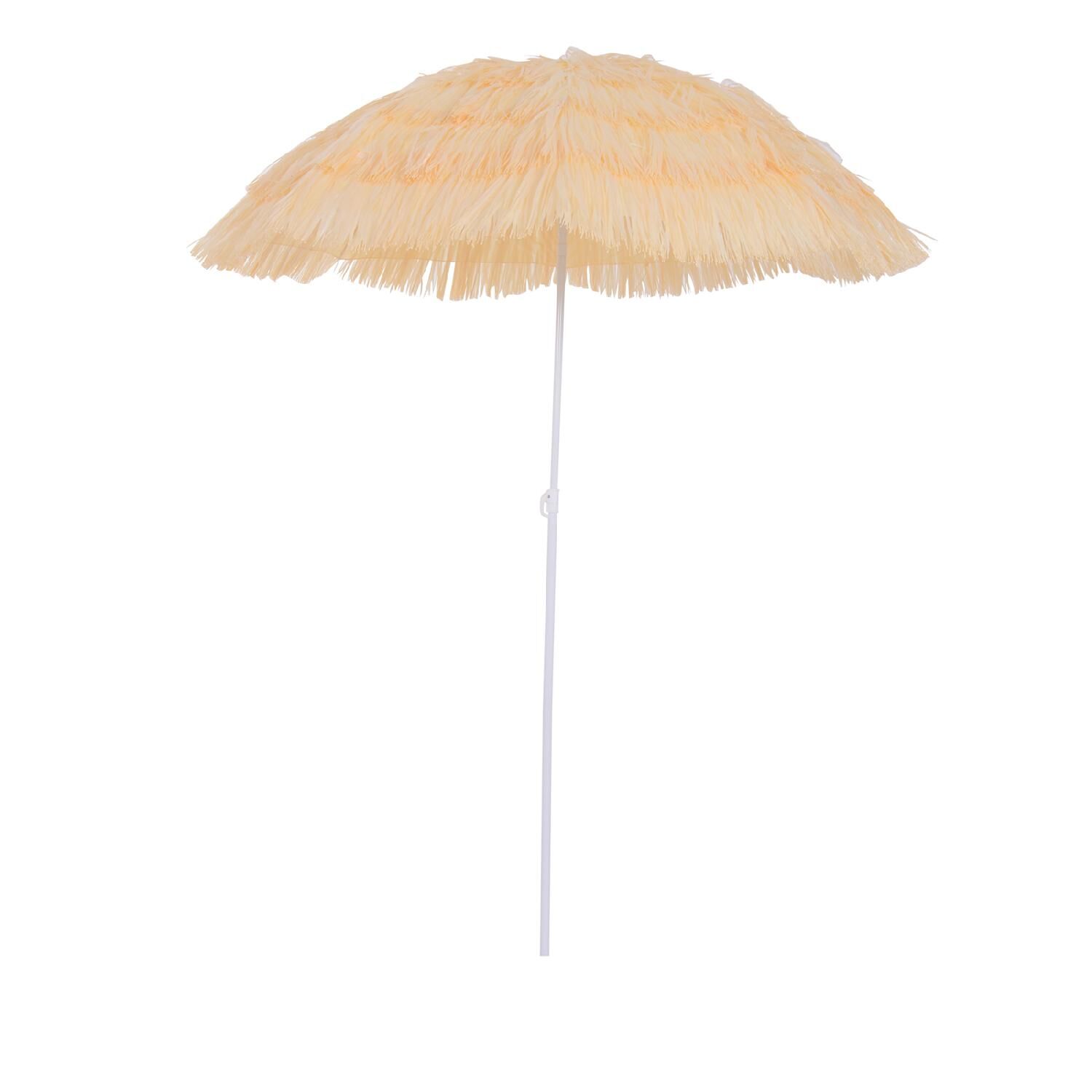 vivagarden 100d5 ombrellone mare da spiaggia Ø 1.6 mt telo in poliestere stile hawaii colore beige - 100d5
