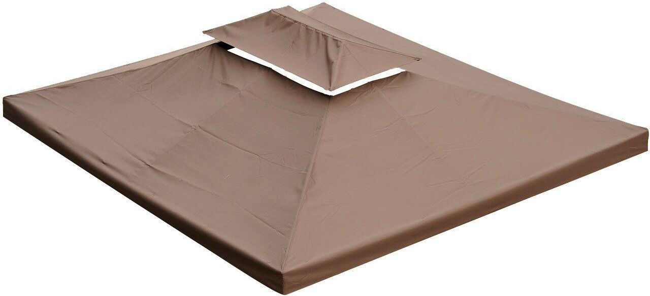 vivagarden 1008d copertura gazebo 3x4 mt top impermeabile in poliestere colore crema marrone - 1008d