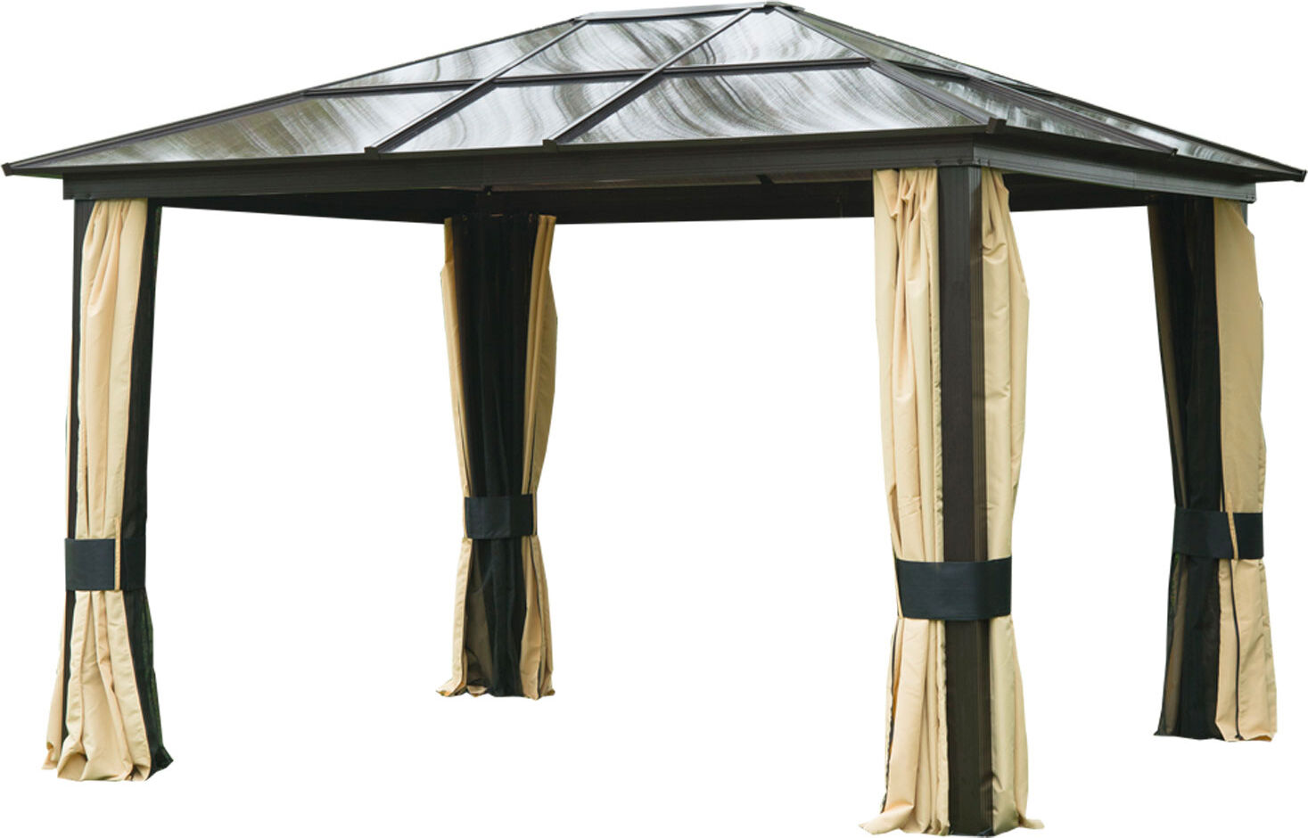 vivagarden 10865 gazebo giardino 3x6x3 mt di lusso in alluminio tettoia trasparente in policarbonato - 10865