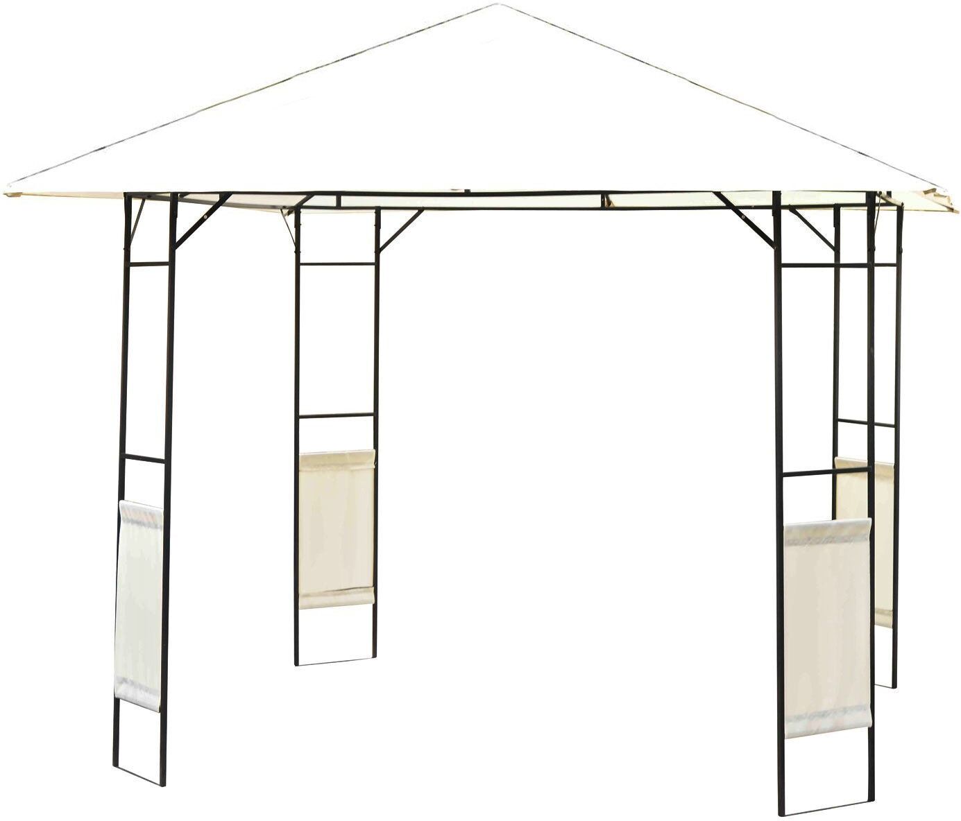 vivagarden 10867 gazebo giardino 3x3 mt in metallo colore bianco - 10867