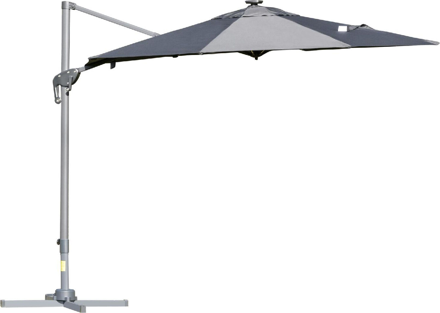 vivagarden 110c ombrellone da giardino 3x3 mt a braccio con luci led colore grigio - 110c