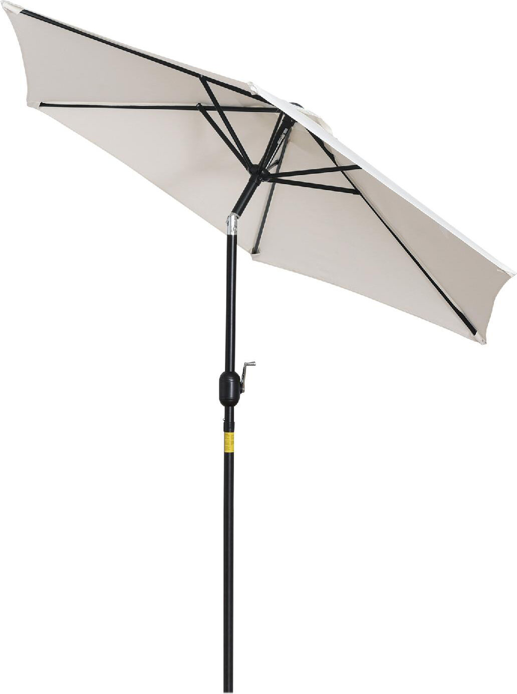 vivagarden 117cw84d ombrellone da giardino Ø 2.3 mt in metallo telo in poliestere apertura a manovella colore bianco crema - 117cw84d