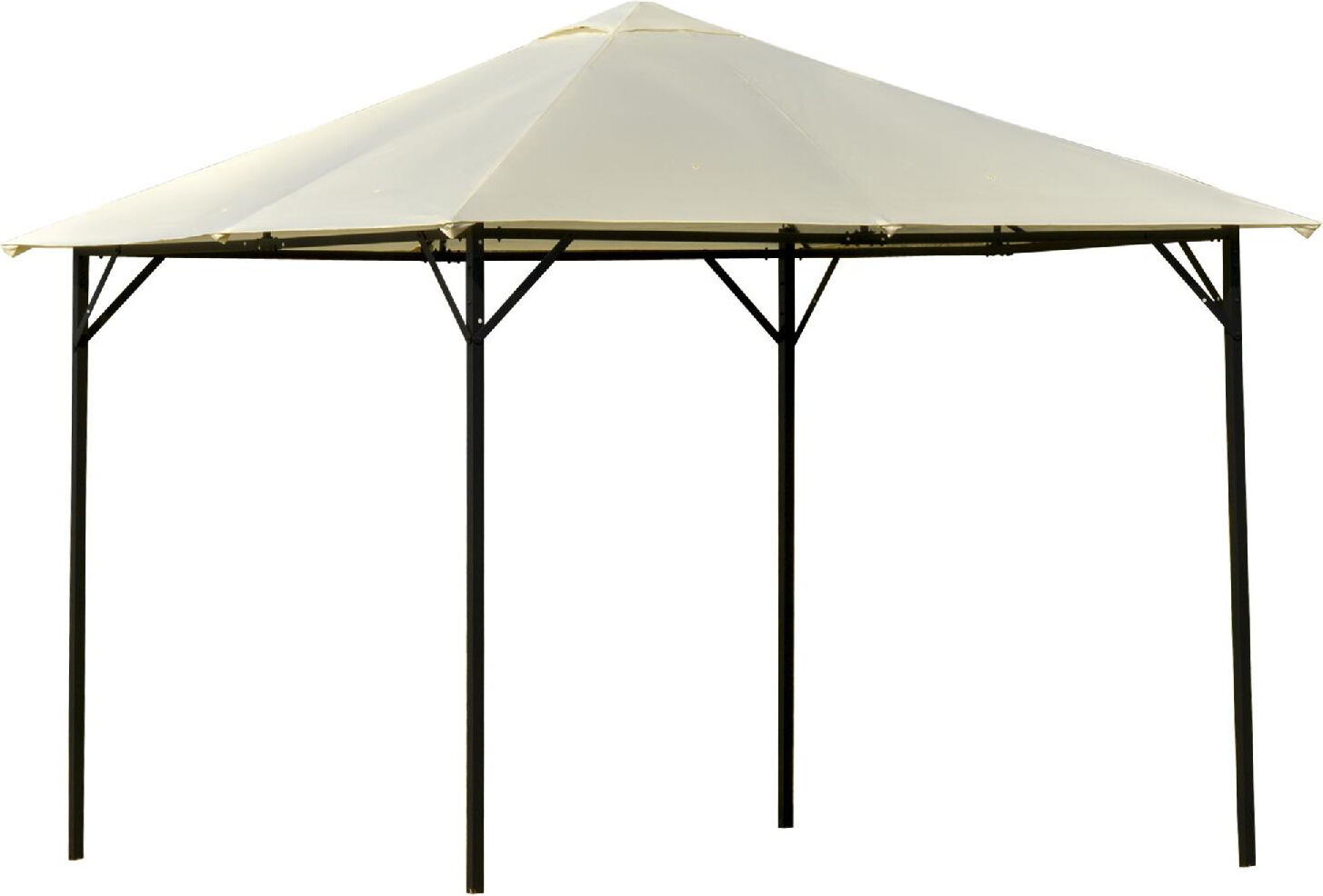 vivagarden 190c gazebo giardino 3x3 mt in metallo con doppio tetto colore bianco crema - 190c