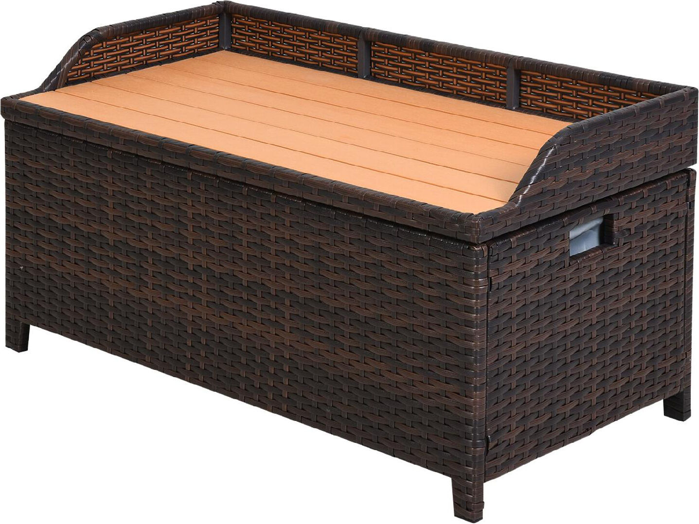 vivagarden 841153 cassapanca contenitore da esterno in pe rattan 102x51x51 cm colore marrone - 841153