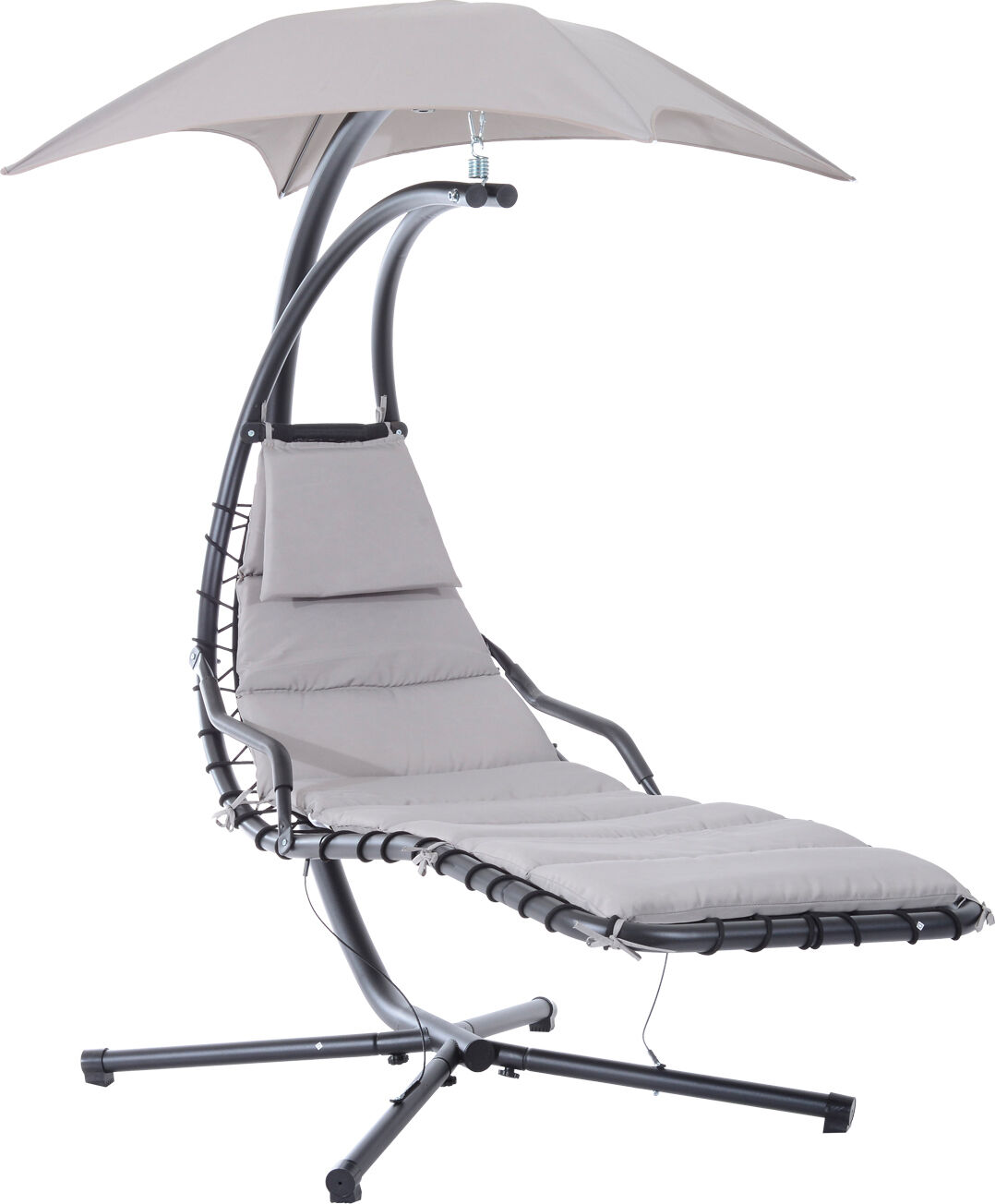 vivagarden 84a04dgy lettino sdraio sospeso relax chaise longue di lusso con tettuccio grigio - 84a04dgy
