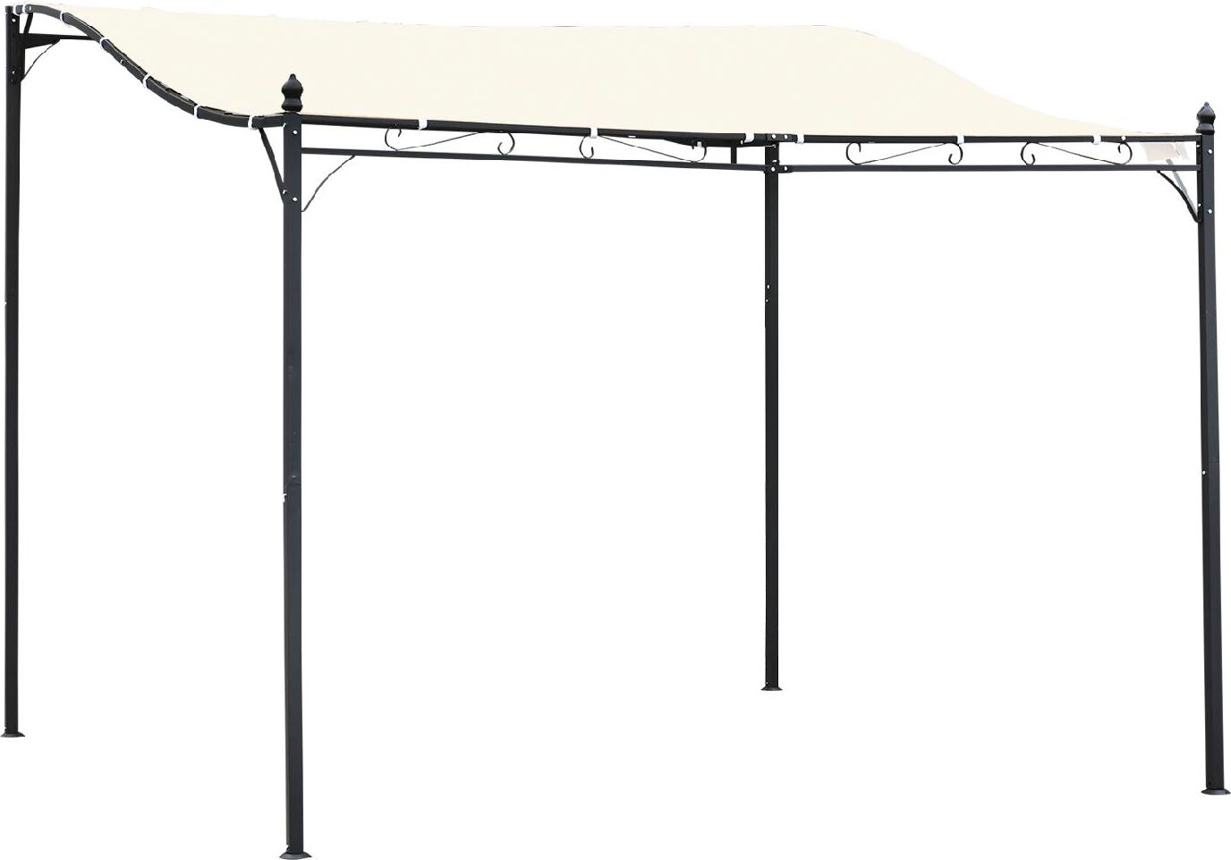 vivagarden 84c038 gazebo tenda parasole con telo in poliestere impermeabile crema 297x297 cm - 84c038