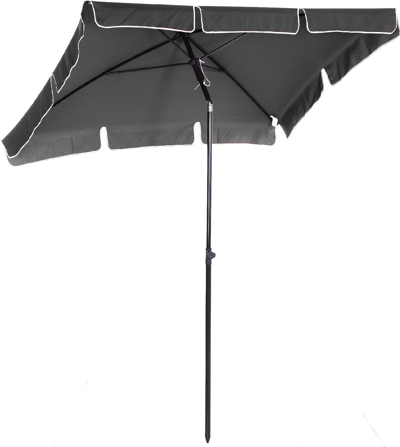 vivagarden 84d016gy ombrellone da giardino rettangolare 2x1.3 mt in alluminio telo in poliestere colore grigio scuro - 84d016gy