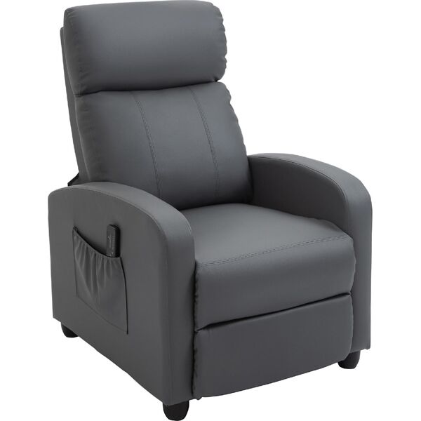 dechome 143v90gy poltrona relax reclinabile poltrona massaggiante elettrica con telecomando colore grigio - 143v90gy