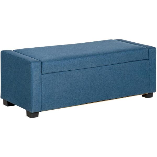 dechome 157v01bu838 panca fondoletto con vano contenitore in tessuto 120x50x44 cm colore blu - 157v01bu838