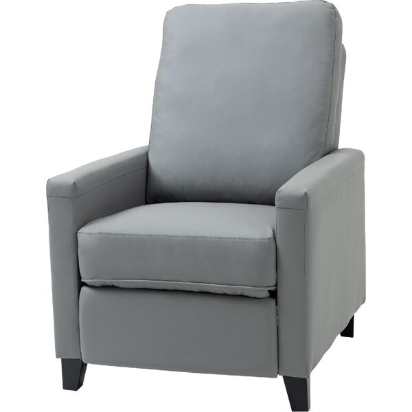 dechome 164839 poltrona relax reclinabile in similpelle 70.5x86x99cm colore grigio - 164839