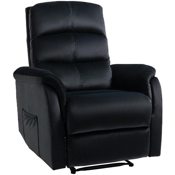 dechome 338bk839 poltrona relax reclinabile con poggiatesta in tessuto 85x95x104cm colore nero - 338bk839