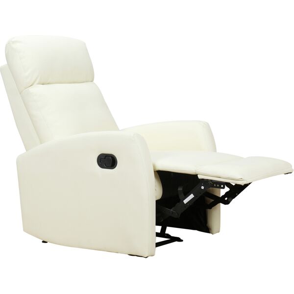 dechome 833384gt poltrona relax reclinabile ergonomica in ecopelle 65x92x100 cm colore crema - 833384gt