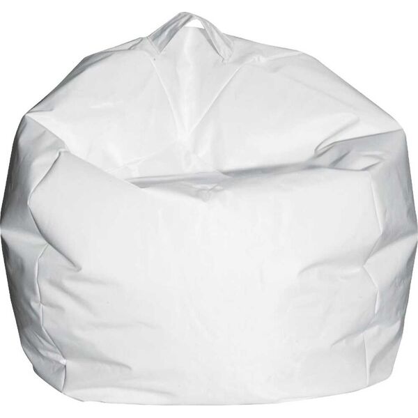 king home p1551001/h pouf comodone poltrona sacco morbido in nylon Ø 65 x 62 cm colore bianco - p1551001/h