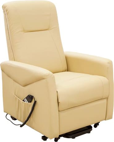 amicasa hs8076c poltrona relax reclinabile poltrona per anziano elettrica alzapersone in ecopelle pu colore beige - hs8076c giada